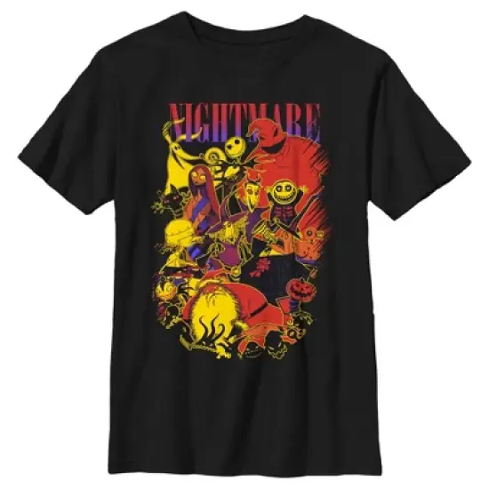 Boy's The Nightmare Before Christmas Character Collage Poster T-Shirt image {4}