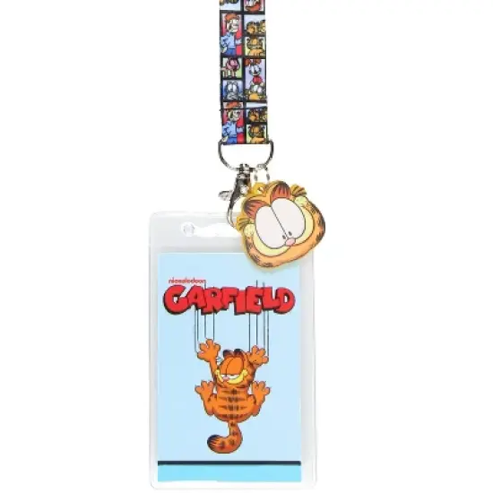 Garfield Comics Garfield & Friends ID Lanyard Badge Holder Garfield Rubber Charm image {1}