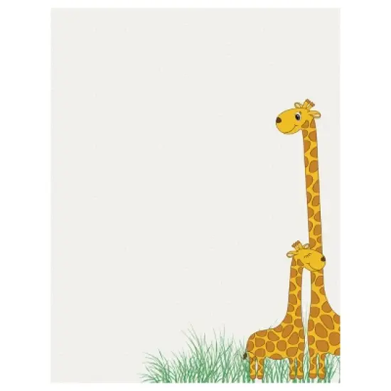 Baby Mama Giraffe Letterhead: Great Papers! Multicolor Animal Theme Stationery, 80 Sheets, Uncoated Cardboard, All Occasions image {3}