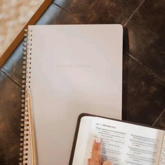 Church Notes 75 Sheet College Ruled Spiral Notebook Dove Gray: Small Spiral Journal for Sermon & Note Taking image {9}