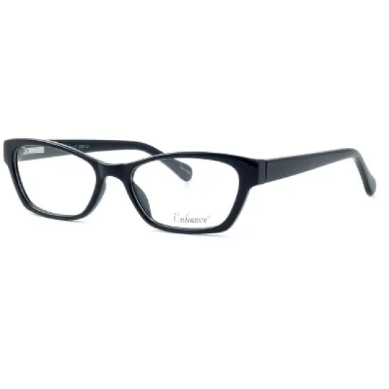Enhance Optical Designer Reading Glasses EN3903-BLK-49 mm Black Crystal Cateye image {1}