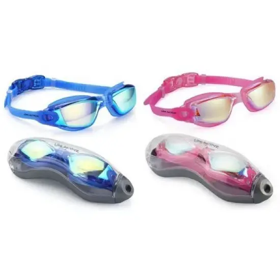 Link Active Swim Goggle With Fast Clasp Technology UV Protection Leak & Fog Proof Wide View Adult/Youth - 2 Pack image {9}