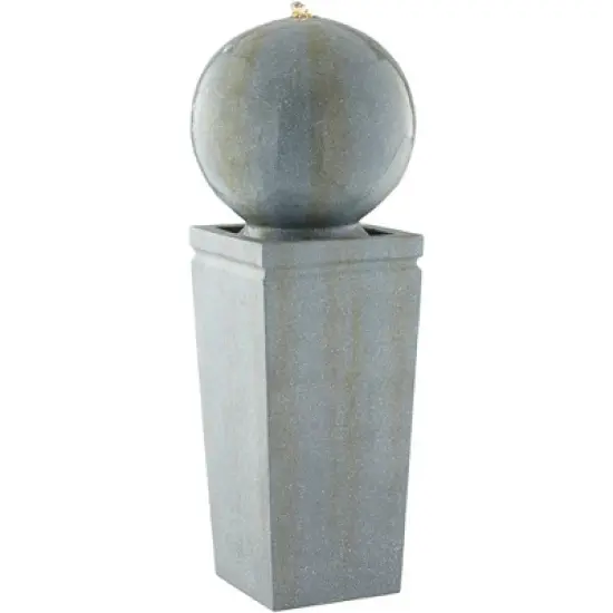 Ball and Pillar 34 1/4" High Large Modern Indoor Outdoor Decor Faux Stone Floor Fountain with Light LED Bubbler Outside Garden Patio image {7}