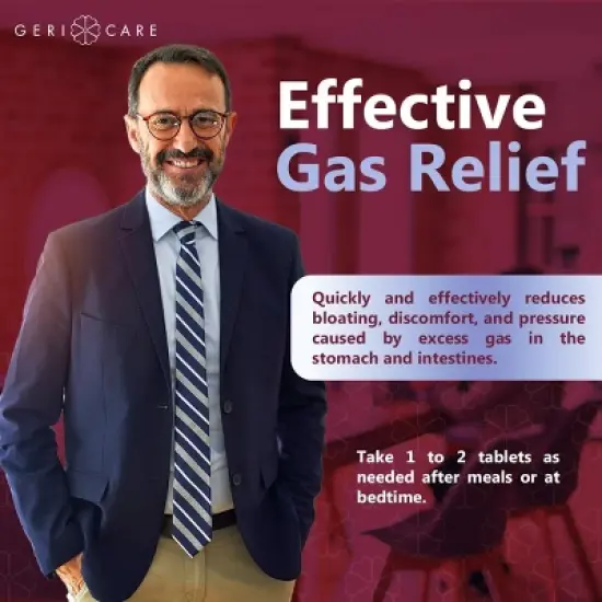 Geri Care Simethicone 80mg Gas Relief Chewable Tablets Mint, 8 Count image {4}