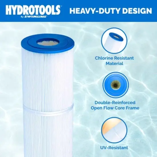 Swimline HYDROTOOLS 50 SQ FT Cartridge Filter for Pool & Spa, 50 Microns, Easy Clean, Compatible with Hayward, Pentair, Unicel, Filbur, Waterway image {5}