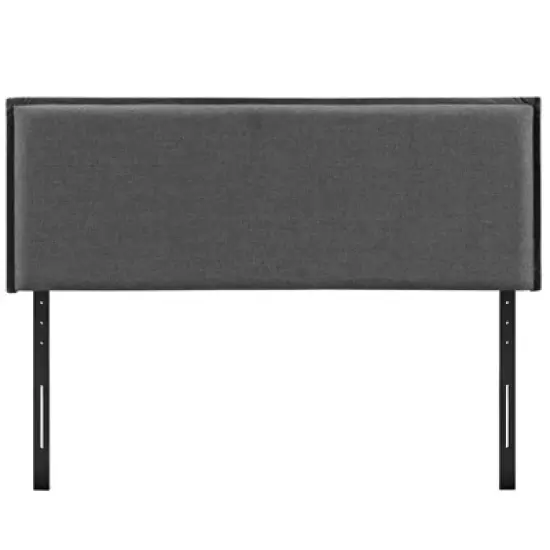 Camille Full Upholstered Fabric Headboard Gray - Modway image {2}