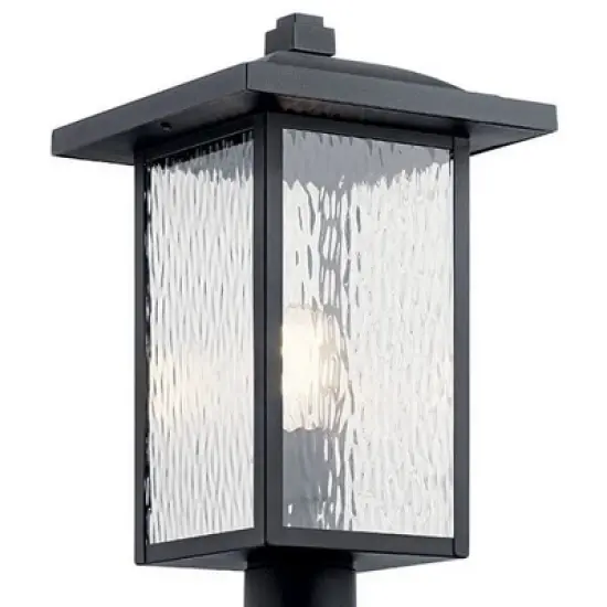Capanna 18.25 inch 1 Light Post Light with Clear Water Glass in Textured Black image {1}