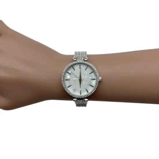 Olivia Pratt Delicate Rhinestone and Chrome Face Women Watch image {3}