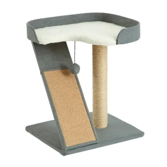 Two by Two San Marcos - Gray Cat Scratching Post Cat Furniture - 22.8 in. Tall image {3}