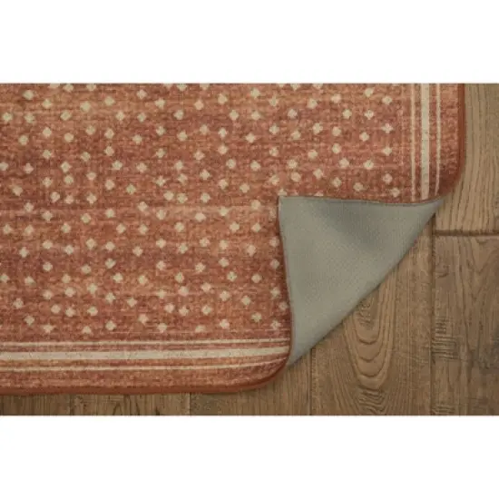 Tawney Washable Outdoor Rug Orange/Ivory - Linon image {3}