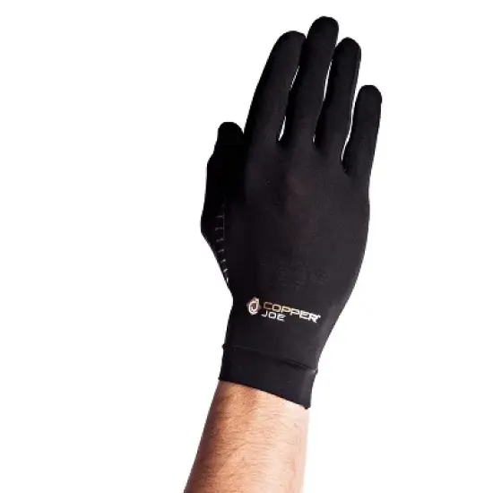 Copper Joe Full Finger Copper Infused Arthritis Hand Compression Gloves-For Computer Typing, Carpal Tunnel, Rheumatoid, Tendonitis. For Men and Women image {3}