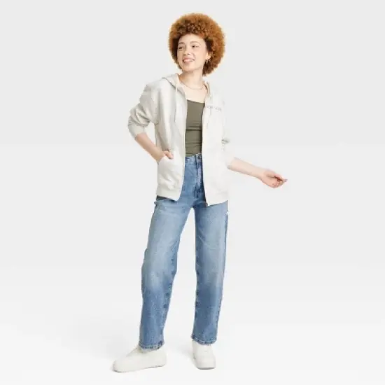 Women's Selena Gomez Floral Zip-Up Graphic Hoodie - Gray image {2}