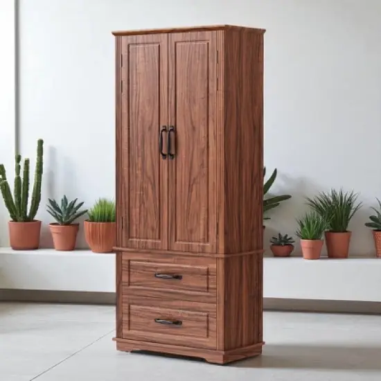 Kitchen Pantry Cabinet with 2 Drawers, 8 Door Shelves, Adjustable Shelves, Embossed Texture Freestanding Storage Hutch for Dining Room image {11}