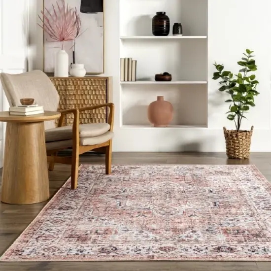 nuLOOM Ama Persian Stain-Resistant Machine Washable Area Rug image {7}