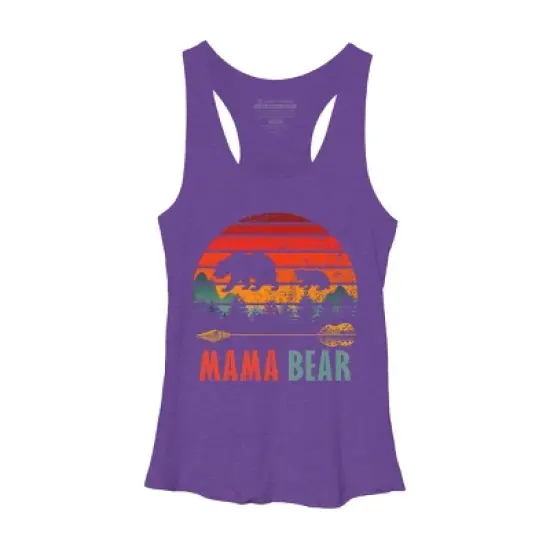 Women's Design By Humans Mama Bear Retro Stripes By ZeusSE Racerback Tank Top image {4}