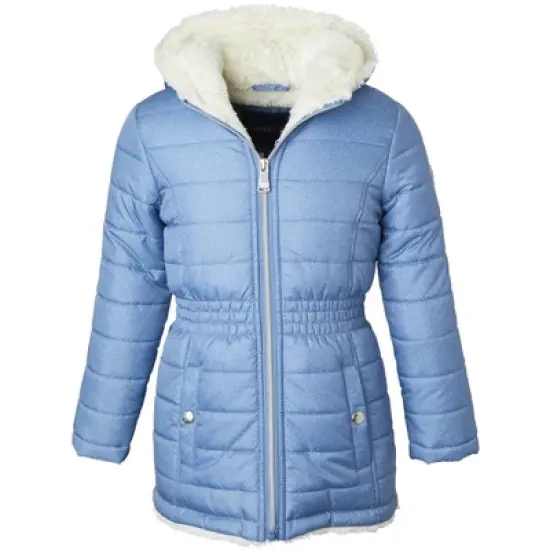 Limited Too Toddler Girl Midweight Long Puffer Jacket with Baby Fur Lining image {3}
