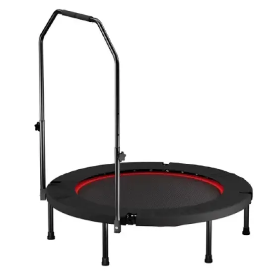 Jump Into Fun 40inch Foldable Mini Trampoline Comes with N-shaped handle three adjustable levels For Indoor and Outdoor Use image {2}
