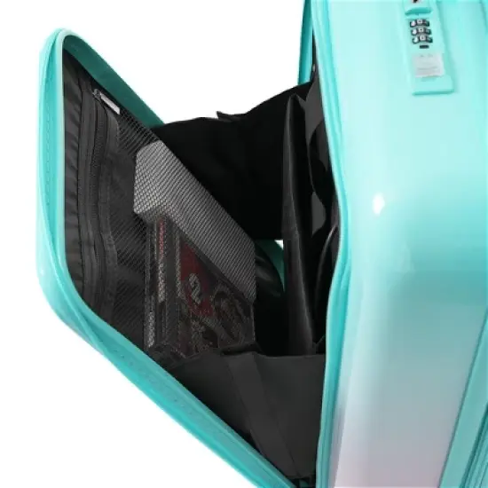 Wooakway 3-Piece Starry Sky White Luggage Set 20, 24, 28 Inch ABS+PC Hard Shell with USB Port Front Opening Spinner Wheels image {9}