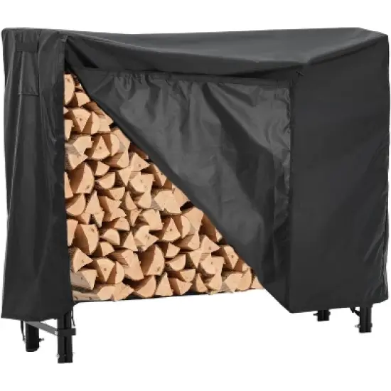 Acekool Firewood Rack with Waterproof Cover, Heavy-Duty Steel Wood Holder for Indoor Outdoor, All-Weather Storage image {8}