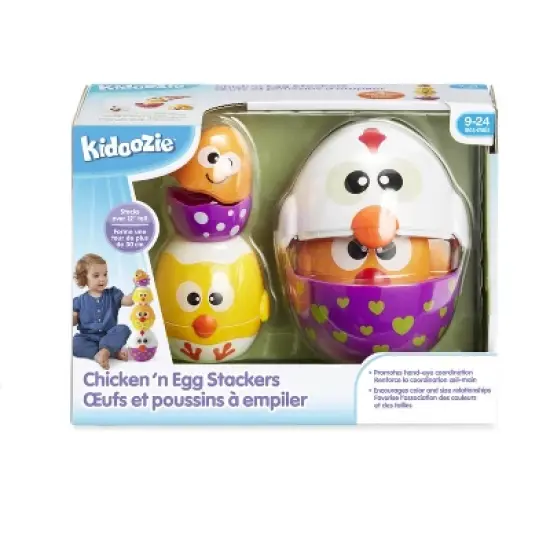 Kidoozie Chicken n' Egg Stackers, 8 Piece Set, Stacks Over 12" Tall, Playful and Colorful for Children 9-24 months image {6}