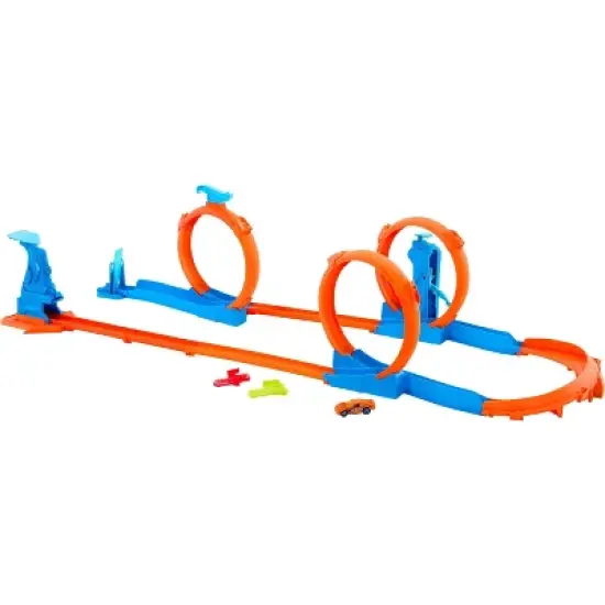 Hot Wheels Toy Vehicle Track Creator Triple Loop Kit - 24pk image {1}