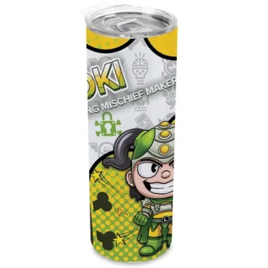 SMASHCRAFT 20 ounce Stainless Steel Double Walled Insulated Travel Tumbler Coffee Mug Cup, Loki Chibi image {1}