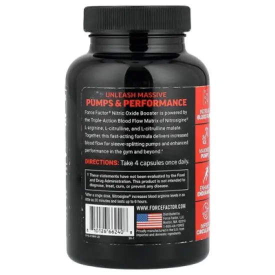 Force Factor Nitric Oxide Booster + L-Arginine, 120 Capsules image {2}