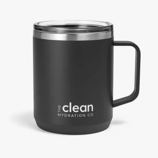 The Clean Hydration Co Insulated Coffee Travel Mug with Ceramic Liner and Lid, Black image {6}