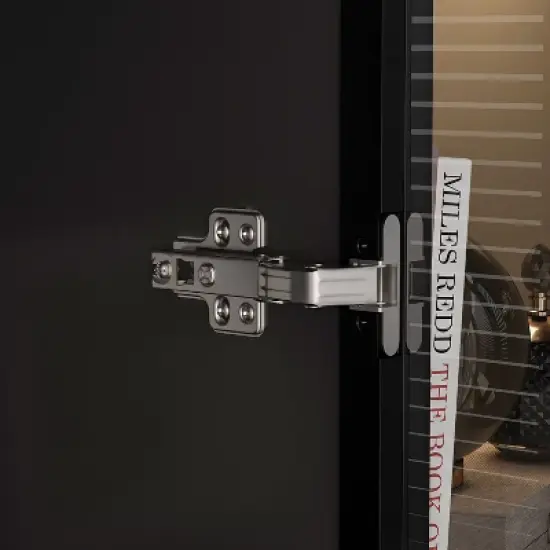 Famapy Black 78.7"W Large Combo Storage Cabinet Spacious Pantry With Light Modular Display Cabinet image {7}