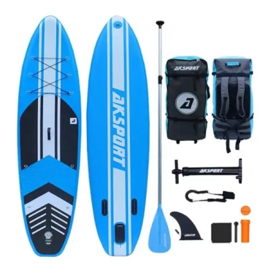 AKSPORT 10'6" Inflatable SUP All Around Stand Up Paddle Board Kit image {5}