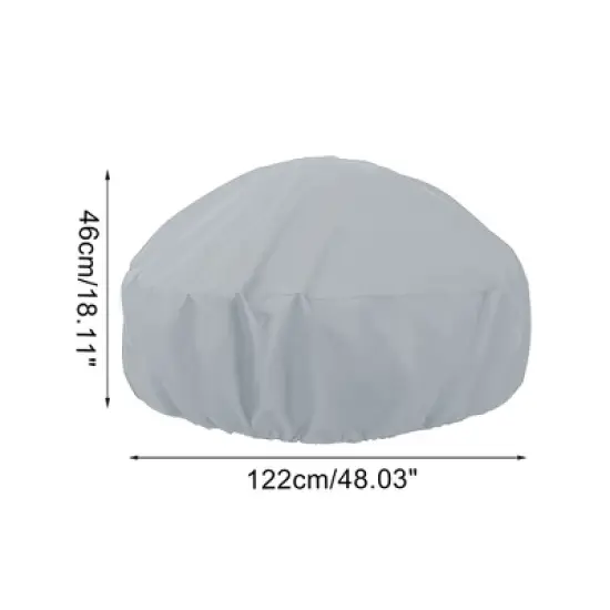 Unique Bargains Dustproof Fire pit stove Dust Cover 48.03"x48.03"x18.11" Gray 1 Pc image {3}