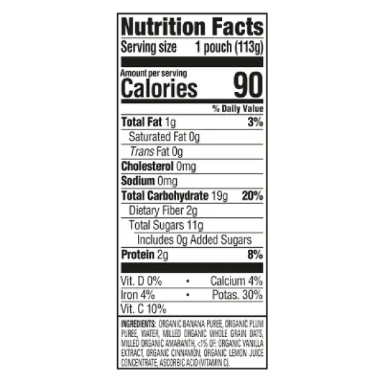 Happy Baby Organics Clearly Crafted Stage 2 Meals Bananas, Plums & Granola - 4oz image {5}