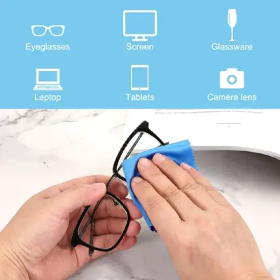 Unique Bargains Microfiber Soft Lightweight Dirt-resistant Cleaning Cloth for Eyeglass 200 Pcs image {2}