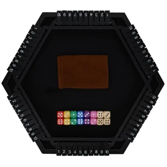 Pacific Shore Games 6 Player 14 in. Shut The Box Board Game, Wood image {3}