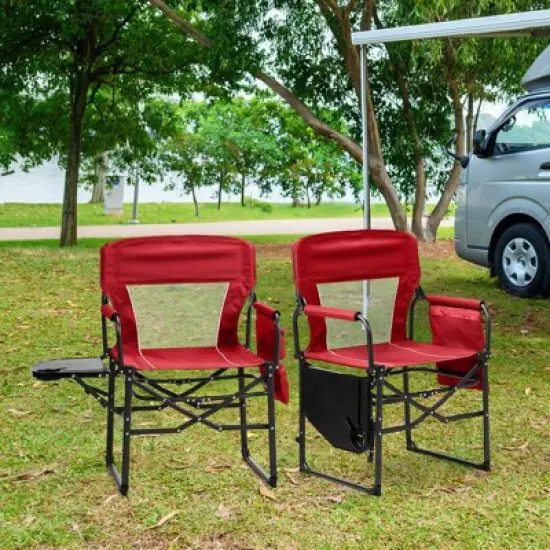 Karl Home Red Metal Folding Beach Chair(Set of 1) image {4}