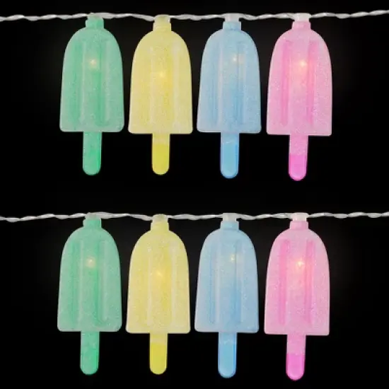 Northlight LED Pastel Ice Pop Indoor Outdoor Patio String Light Set - 4.5' Clear Wire - 10ct image {2}