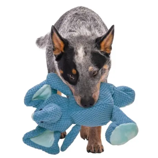 goDog Checkers Elephant Squeaky Plush Dog Toy with Chew Guard Technology image {4}