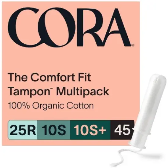 Cora Organic Cotton Tampons Mix Pack Regular/Super/Super+ Absorbency - 45ct image {9}