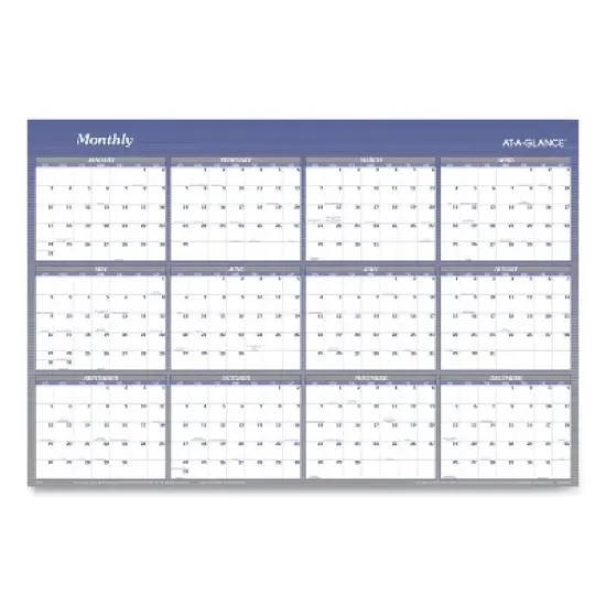 Vertical/Horizontal Erasable Quarterly/Monthly Wall Planner, 32 x 48, 12-Month (Jan to Dec): 2026 image {5}