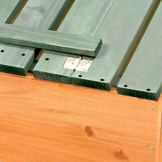 Badger Basket Covered Convertible Cedar Sandbox with Two Bench Seats - Natural/Green image {4}