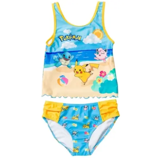 Pokemon Jigglypuff Squirtle Squirtle Girls Tankini Top and Bikini Bottom Swim Set Little Kid to Big Kid image {10}