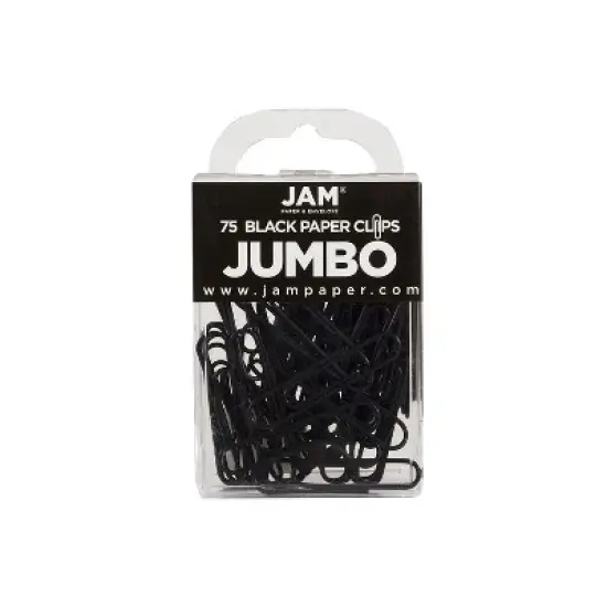 JAM Paper Jumbo Smooth Paper Clip Black 3/Pack 2184933B image {1}