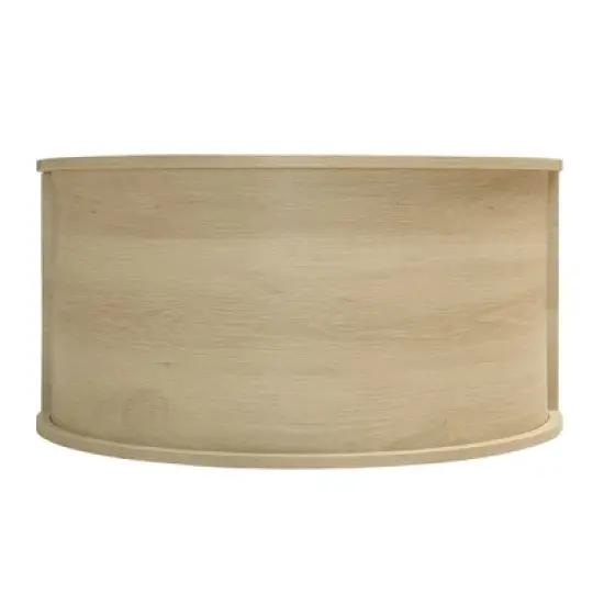 Dolonm Natural Wood 31.1 in. Tall Arched Rattan Pantry Cabinet with Adjustable Shelves, Storage for Kitchen Dining Living Room image {8}