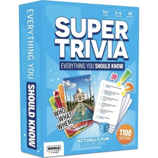 The World Game Super Trivia - Trivia Game for Adults with 1100 Questions: Memory Skills, 2-6 Players, 30-40 Min Play image {7}