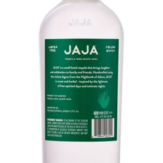 JAJA Blanco Tequila - 750ml Bottle image {3}