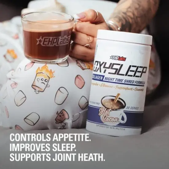 EHPlabs OxySleep Collagen Powder &ndash; Nighttime Sleep & Shred Support, Type 1 & 3 Bovine Collagen, Hot Cocoa Flavor &ndash; 30 Servings image {4}