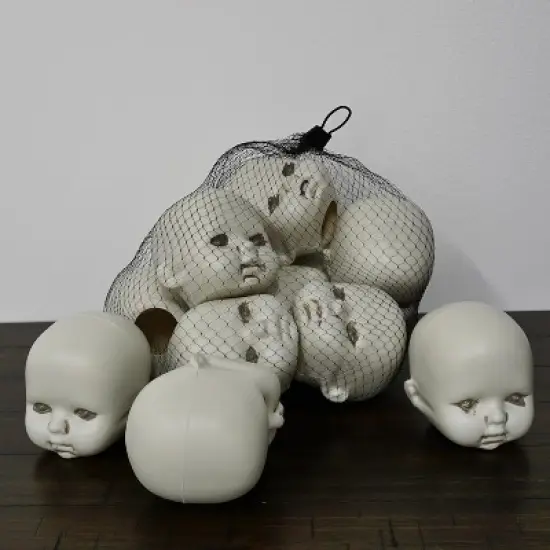 4E's Novelty Doll Heads Halloween Decorations, 12 Pcs Baby Doll Heads in Mesh Bag, 3.5" Baby Doll Heads for Halloween Perfect Decor image {8}