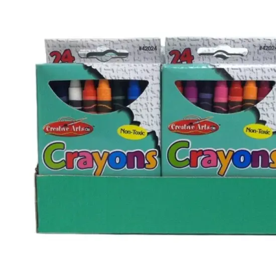 Charles Leonard Creative Arts Crayons, Assorted Colors, 24 boxes with a Shelf Tray image {2}