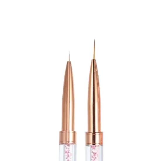 Unique Bargains Nail Art Liner Brushes Nails Gel Polish Painting Nail Art Design Liner Brush Pen Set Nail Dotting Painting Drawing Pen Rose Gold Tone image {2}