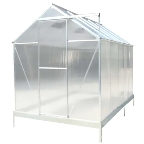 Polycarbonate Greenhouse, Aluminum Walk-in Greenhouses with Raised Base, Plant Greenhouse with Rain Gutter for Outdoor Garden Backyard image {7}